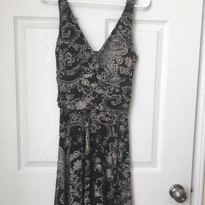 Black floral baby-doll dress